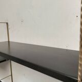 Modular black metal shelf