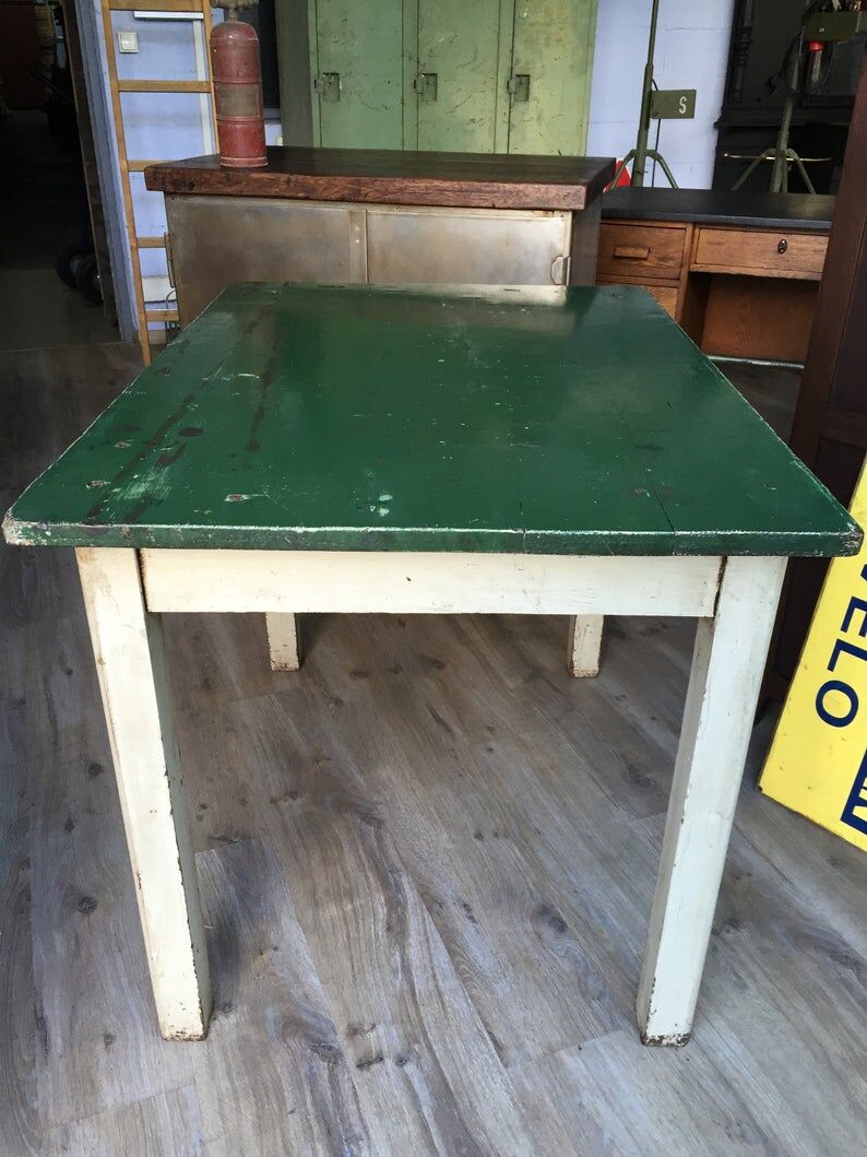 Vintage school workshop table