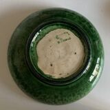 Aegitna hollow dish on heel in green glazed earthenware