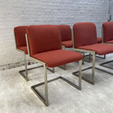 Ensemble de 6 chaises chromées de l’ère spatiale