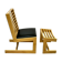 Modernist constructivist lounge chair with ottoman, 1980s