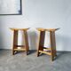 Scandinavian pine stools with Japanese inspiration.