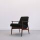 Henryk Lis armchair in black boucle 1960