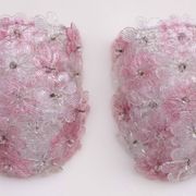Set of 2 Murano Wall Light Pink Flower by Seguso, 1970