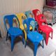 Suite de 6 Chaises style Tolix Multicolores  Design industriel