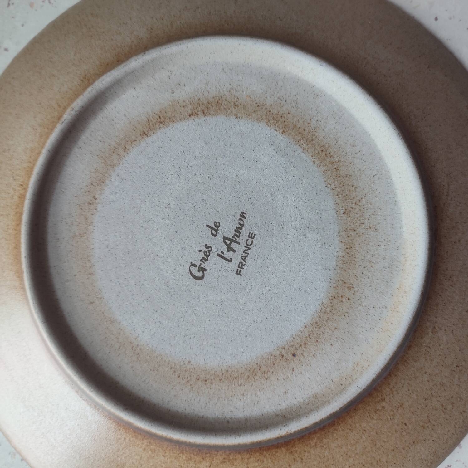 Vintage ceramic plate from Art Grès de l'Arnon France