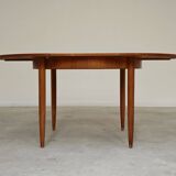 Round extending table, light oak, East Germany, 1960s