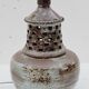 Vintage lamp foot in openwork ceramic email brown gray signed
