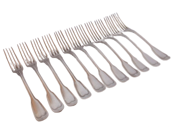 Antique forks silver metal service model to net