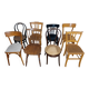 Set of 8 mismatched vintage Baumann Lebrun bistro chairs.