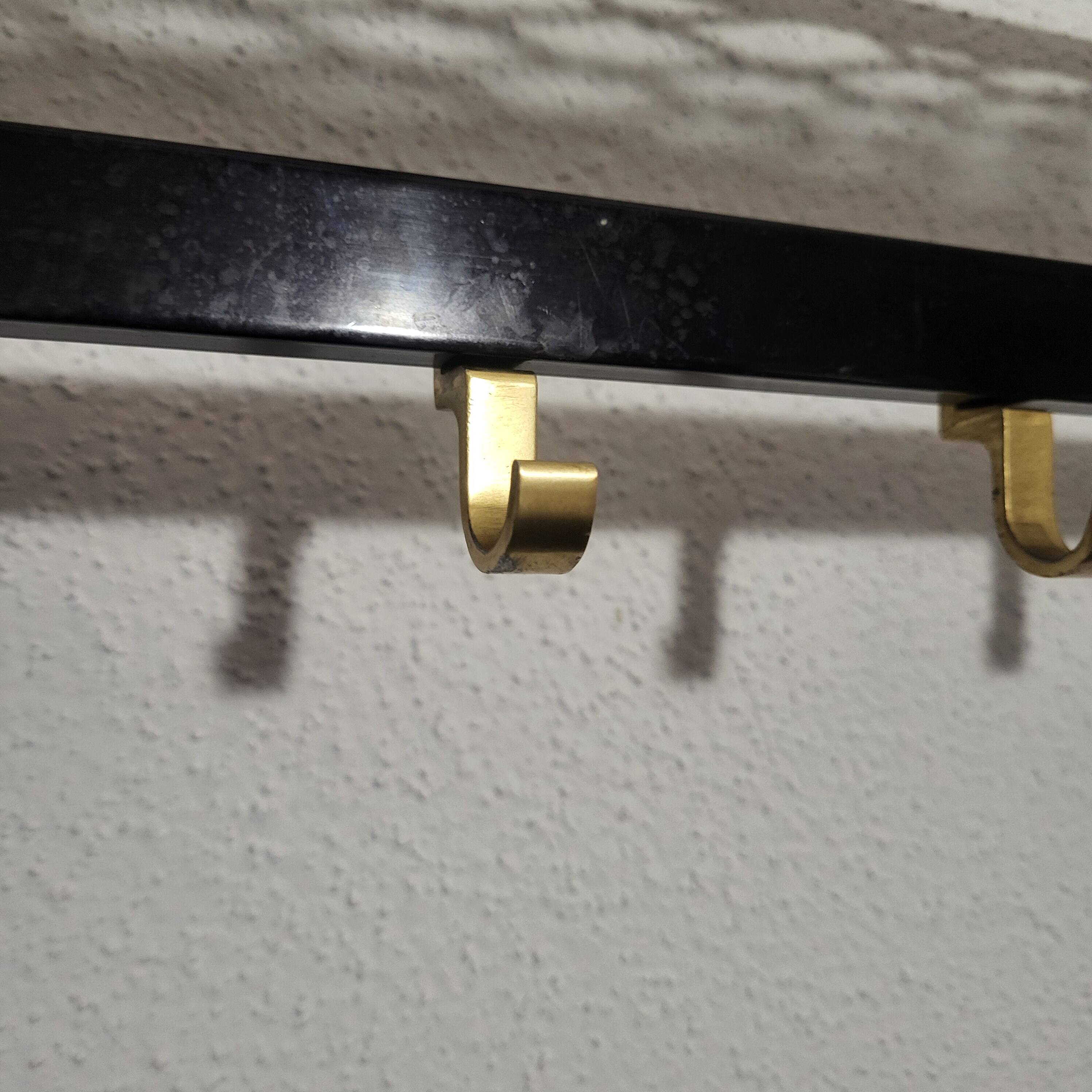 Gold-plated aluminum coat rack and cloakroom, 1960-70