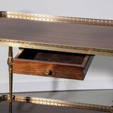 Desserte en acajou et laiton vers 1950