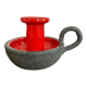 Vintage candle holder in glazed terracotta 70s
