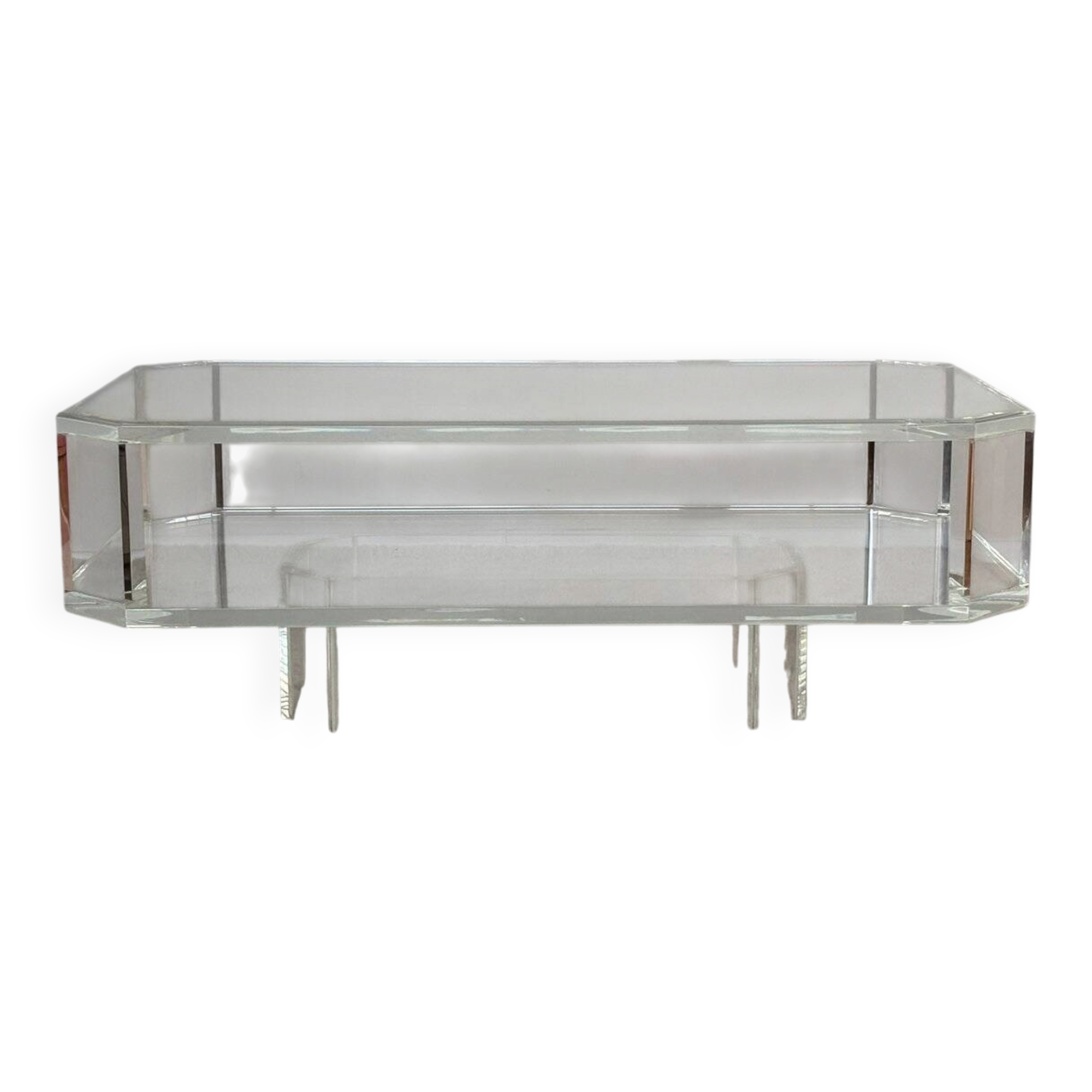 Table basse en verre acrylique transparent