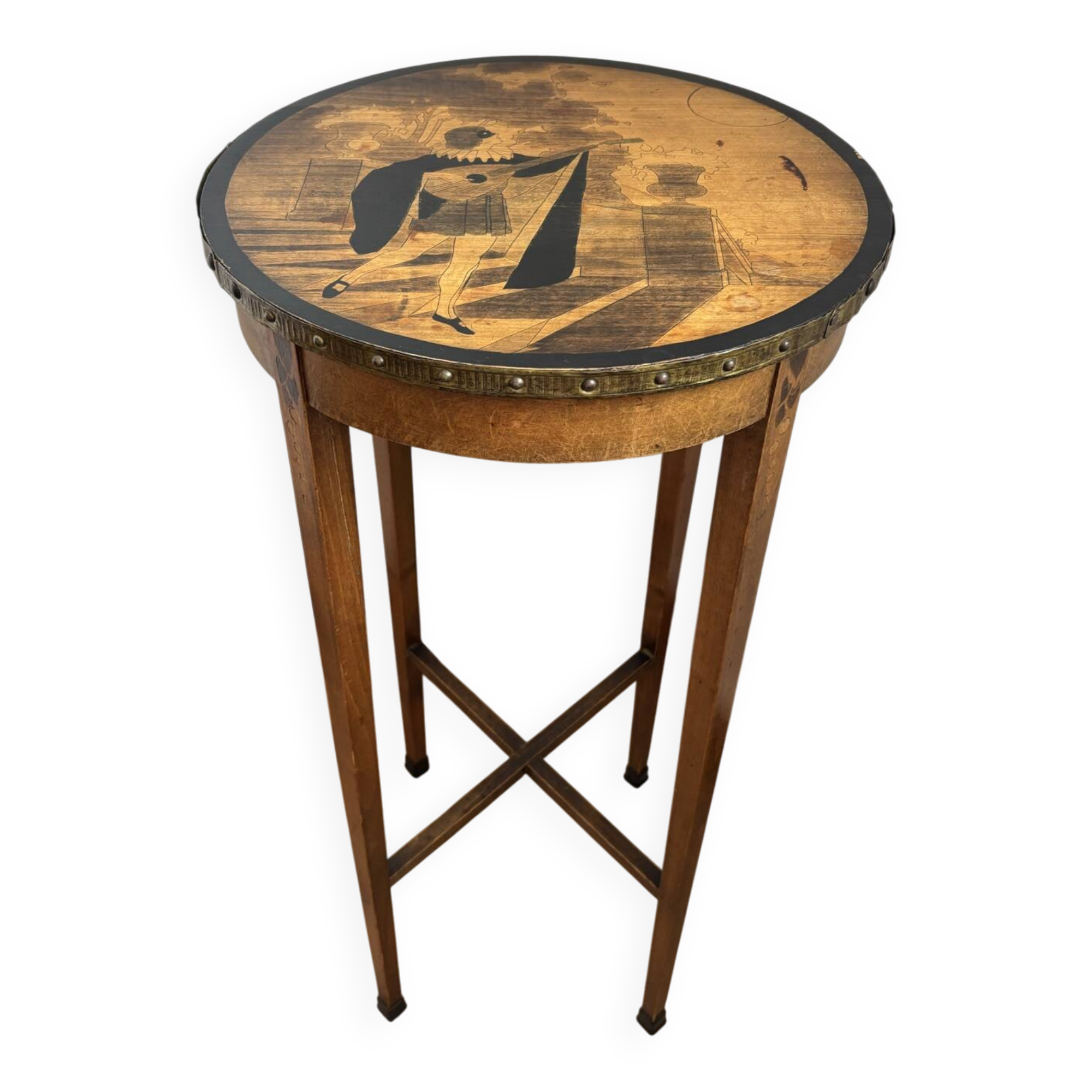 Art deco side table in wood with paint