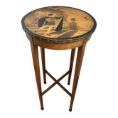 Table d’appoint art déco en bois avec peinture