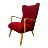 Fauteuil vintage scandinave à dos haut / une place