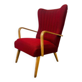 Vintage Scandinavian armchair with a high back / single seat