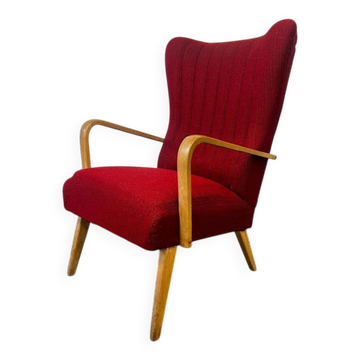 Fauteuil vintage scandinave à dos haut / une place