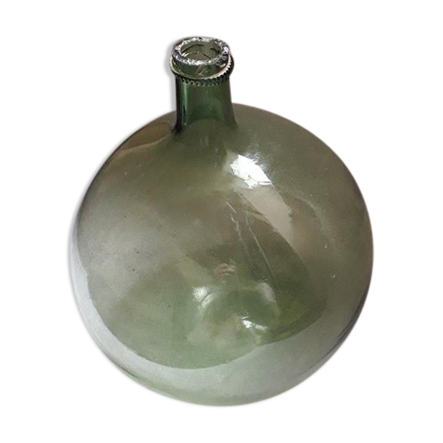 Old blown glass demijohn