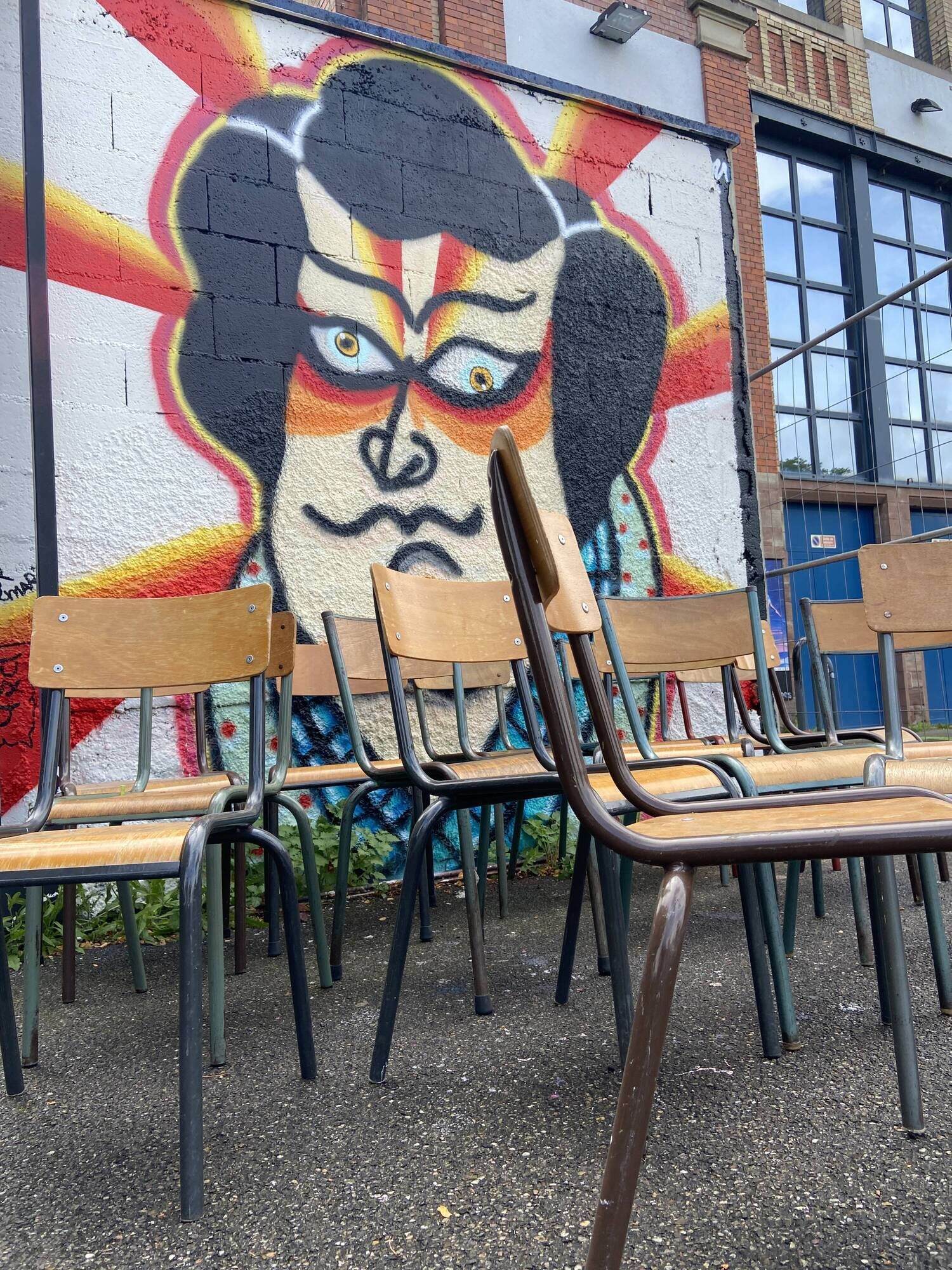 Set of 15 vintage mismatched mullca delagrave school chairs