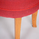 Red Mid Century stool made in 1950s Czechia