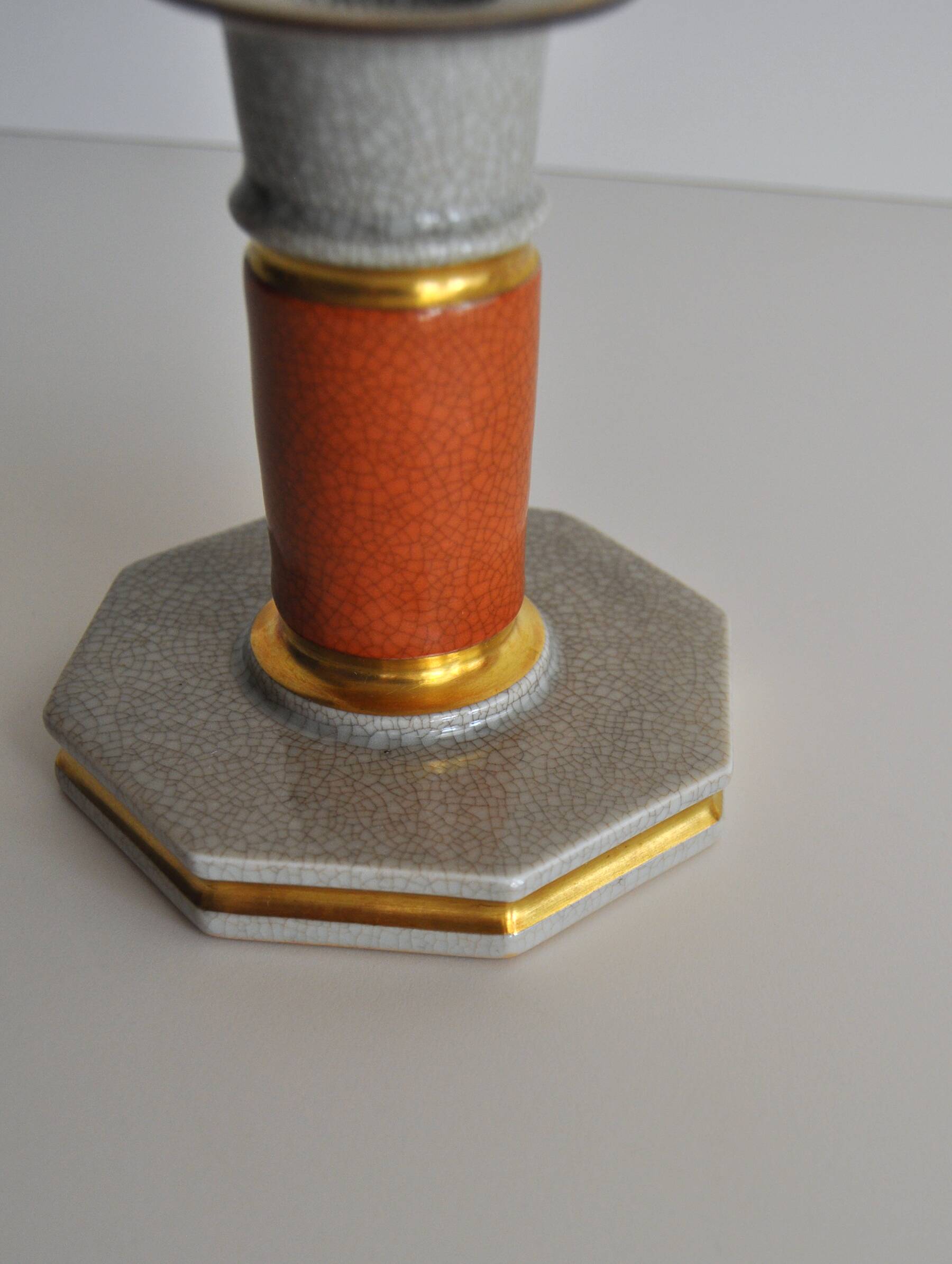 Royal Copenhagen Crackle glaze porcelain candle holder,Denmark 1950s