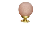 Art Deco lamp in pink glass with floral decoration
