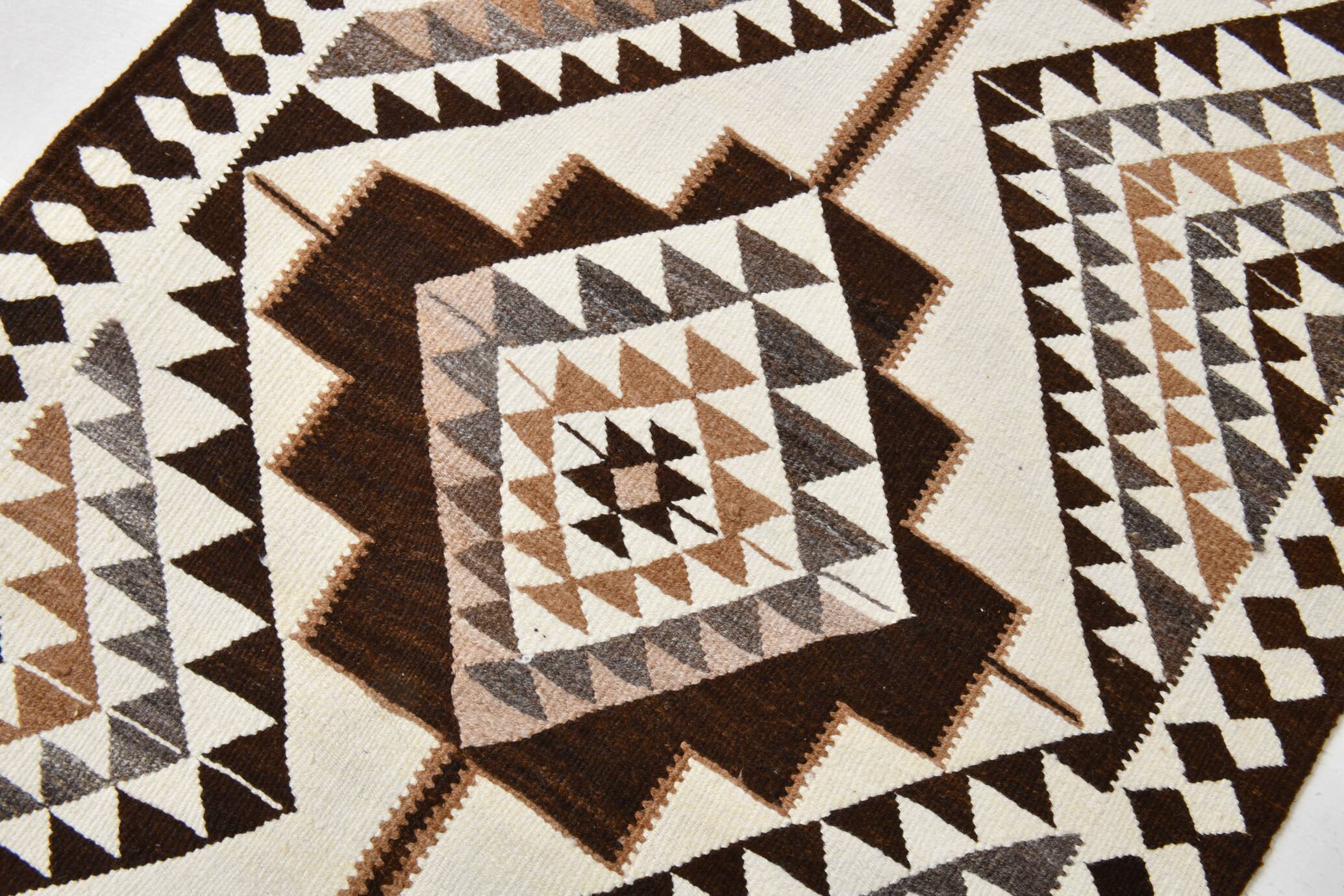 3x10 Brown Beige Persian Kilim Runner Rug, 97x324Cm