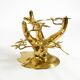 70s coffee table, model Bonsai by Willy Daro, made of brass and fire-gilded