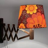 Wall lamp/scissor lamp in died pine wood from Translandia. Denmark 1960s
