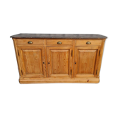 Raw pine sideboard with black patina top