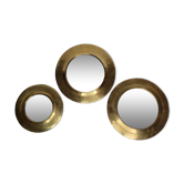 Ensemble de trois miroirs marocains ronds vintage, 27 cm