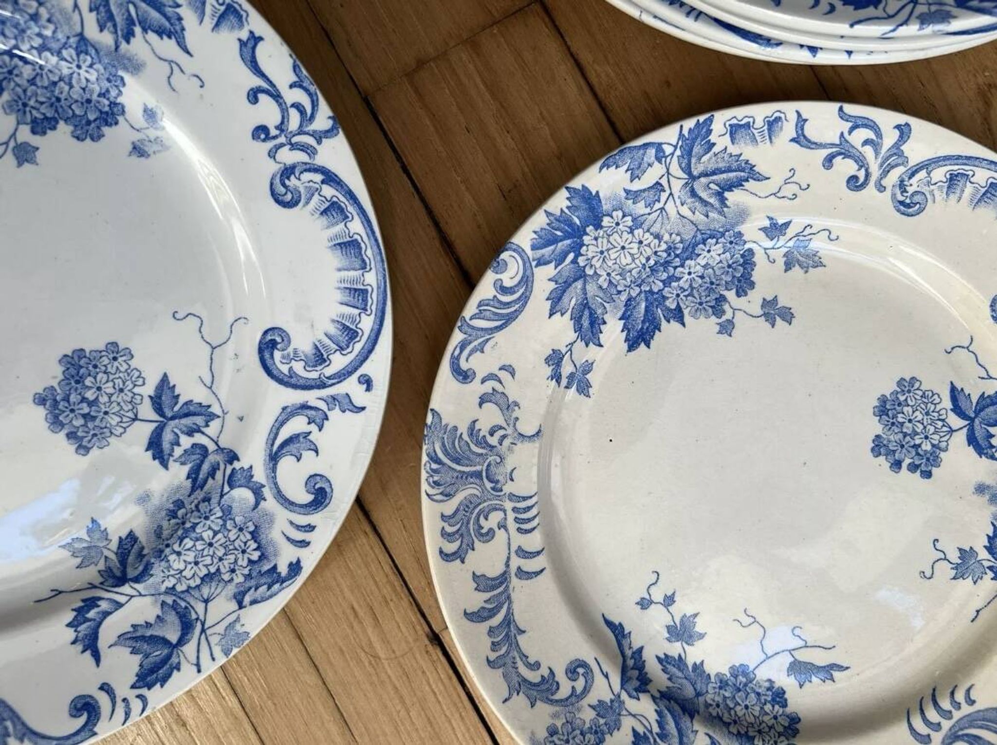 Set of 8 Terre de Fer Saint Amand & Hamage Snowball plates