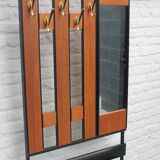 Vintage coat rack with bench and mirror 1960