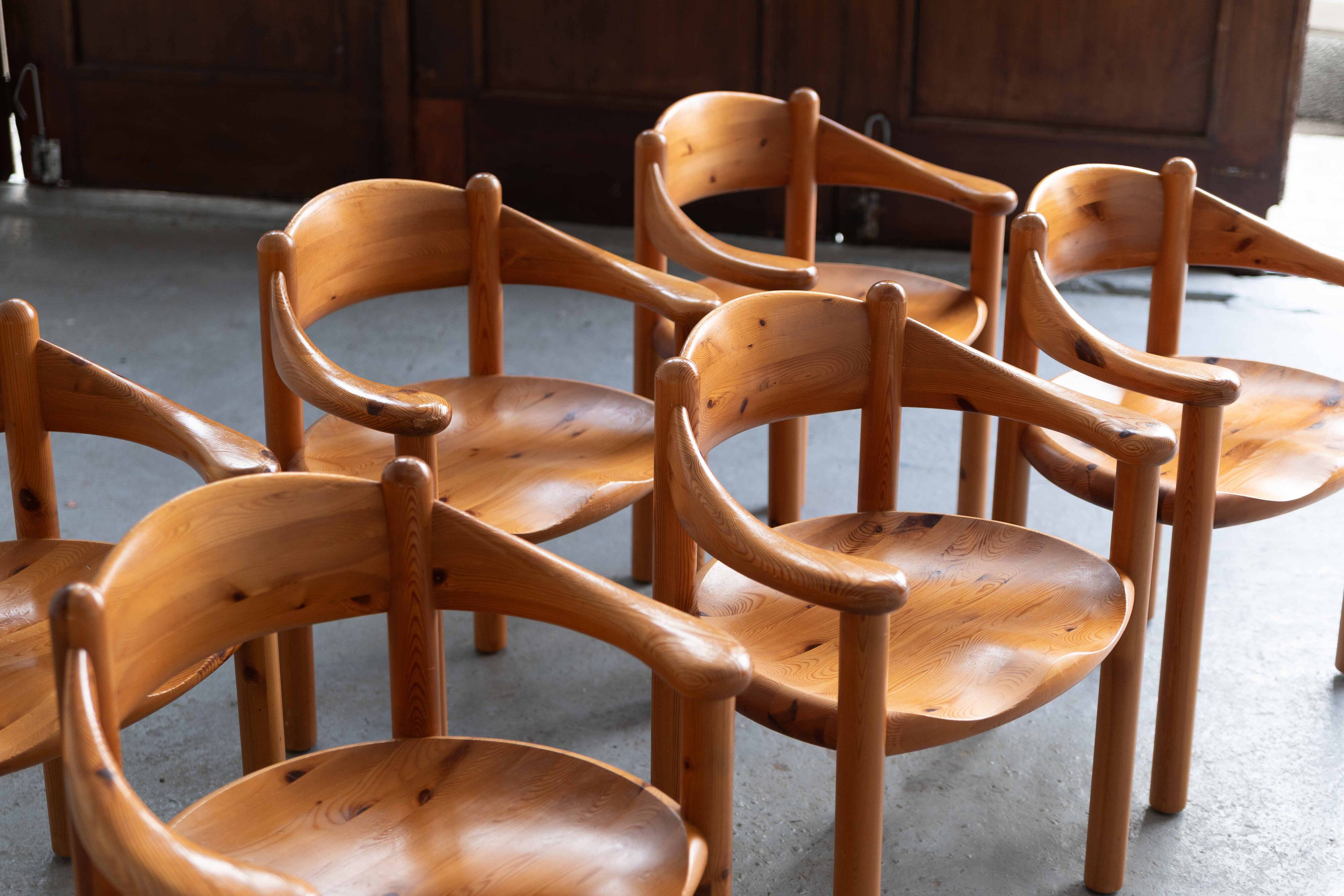 Ensemble de 6 chaises de salle à manger par Rainer Daumiller, années 1970