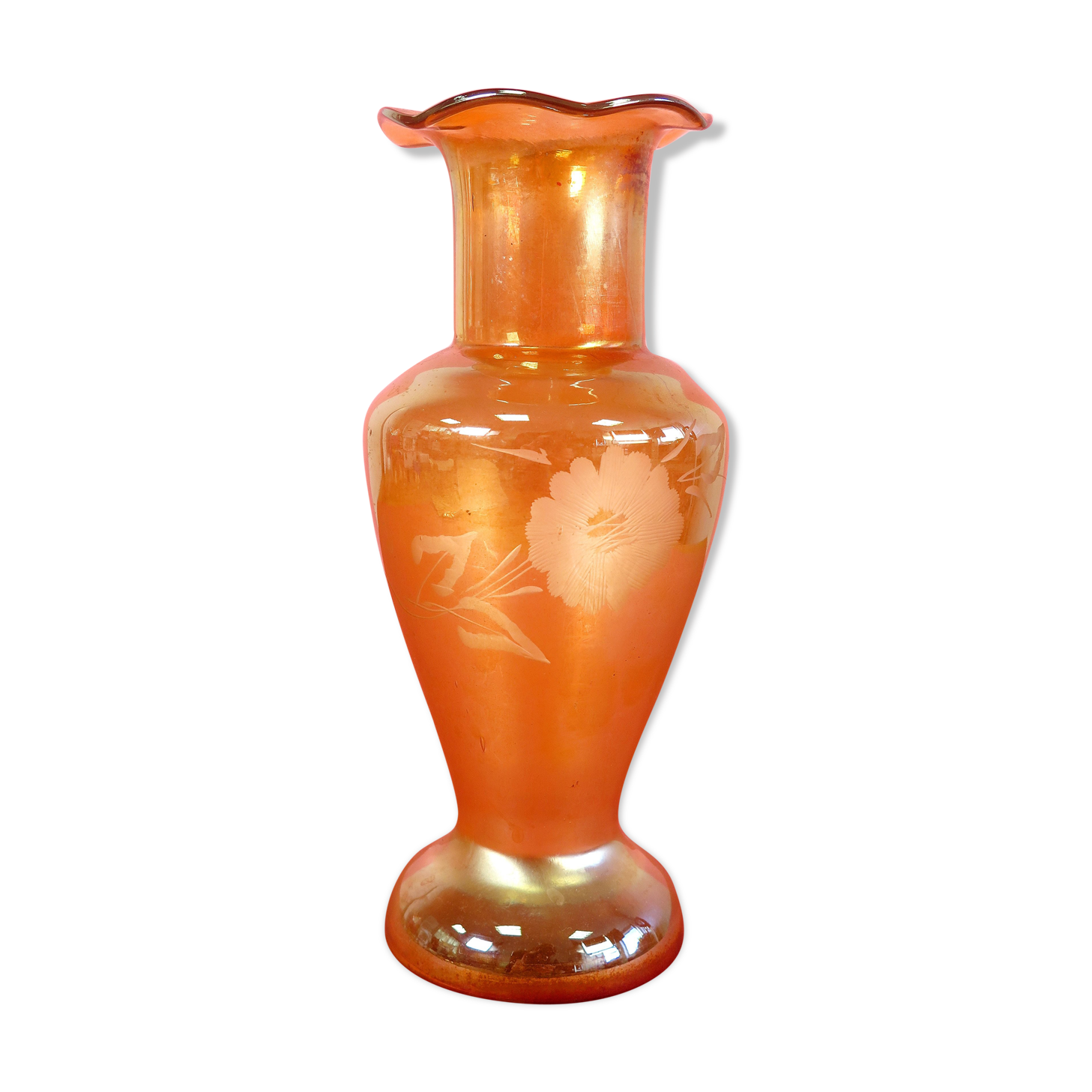 Orange glass vase