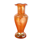 Vase orange en verre