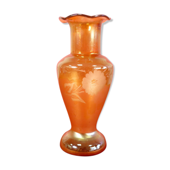 Orange glass vase