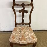 Chaise Prie-Dieu ancien en bois sculpté