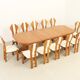 Large extendable Danish dining table in solid pine, 1970s.