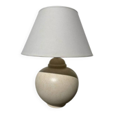 Grande lampe signée Kostka vintage boule en céramique beige