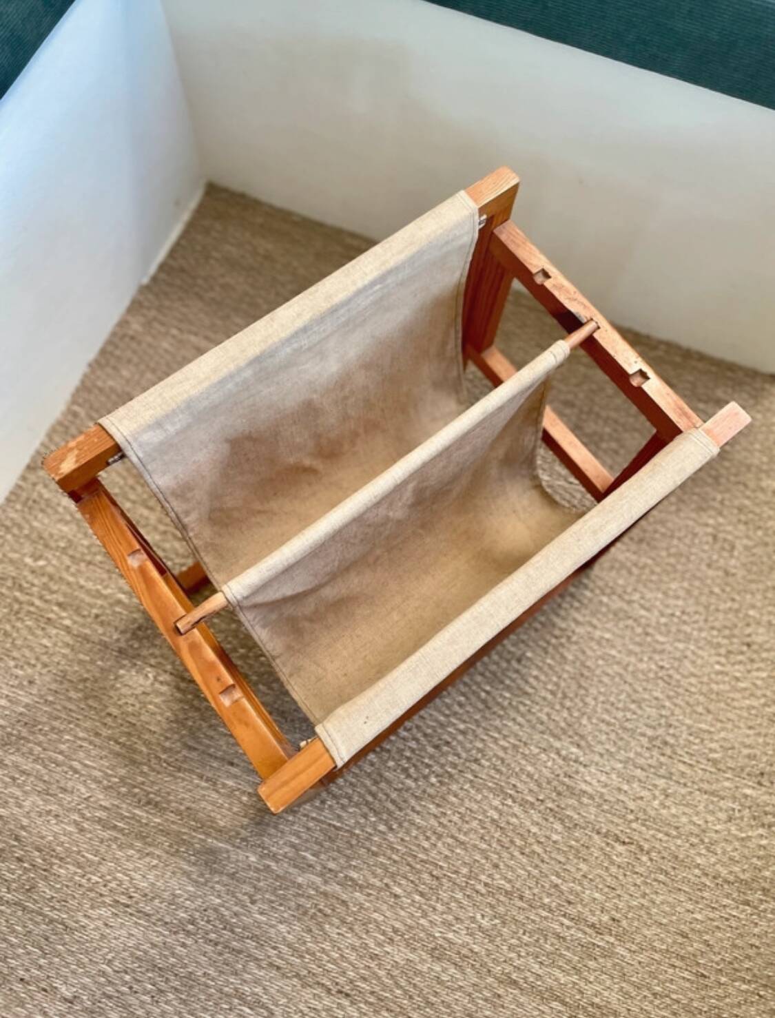 Vintage wooden magazine rack