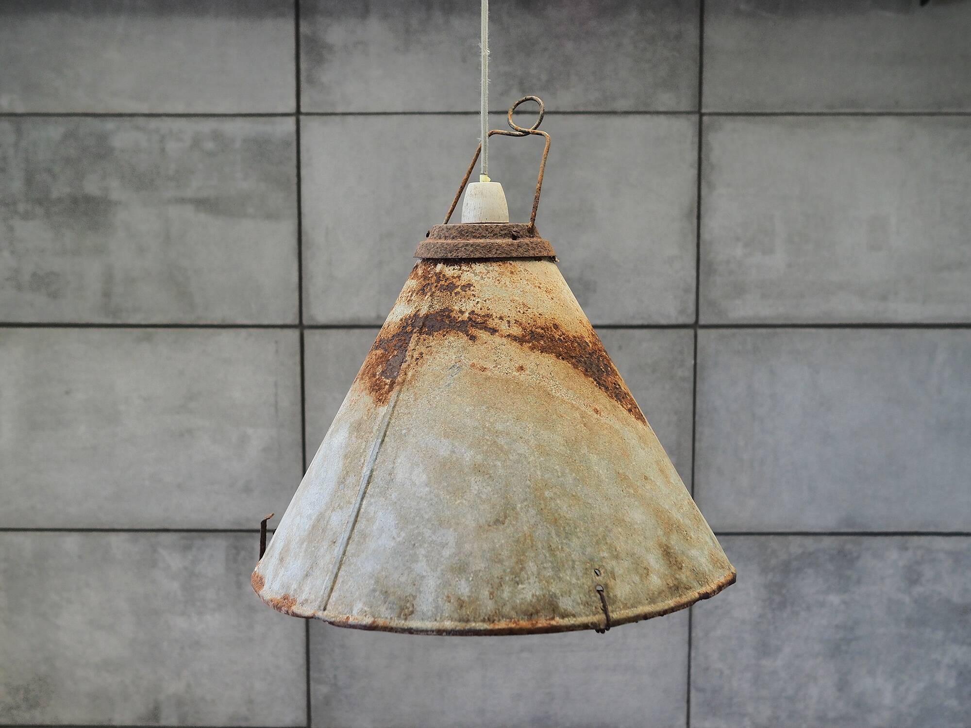 Metal lamp, industrial style, 1950s