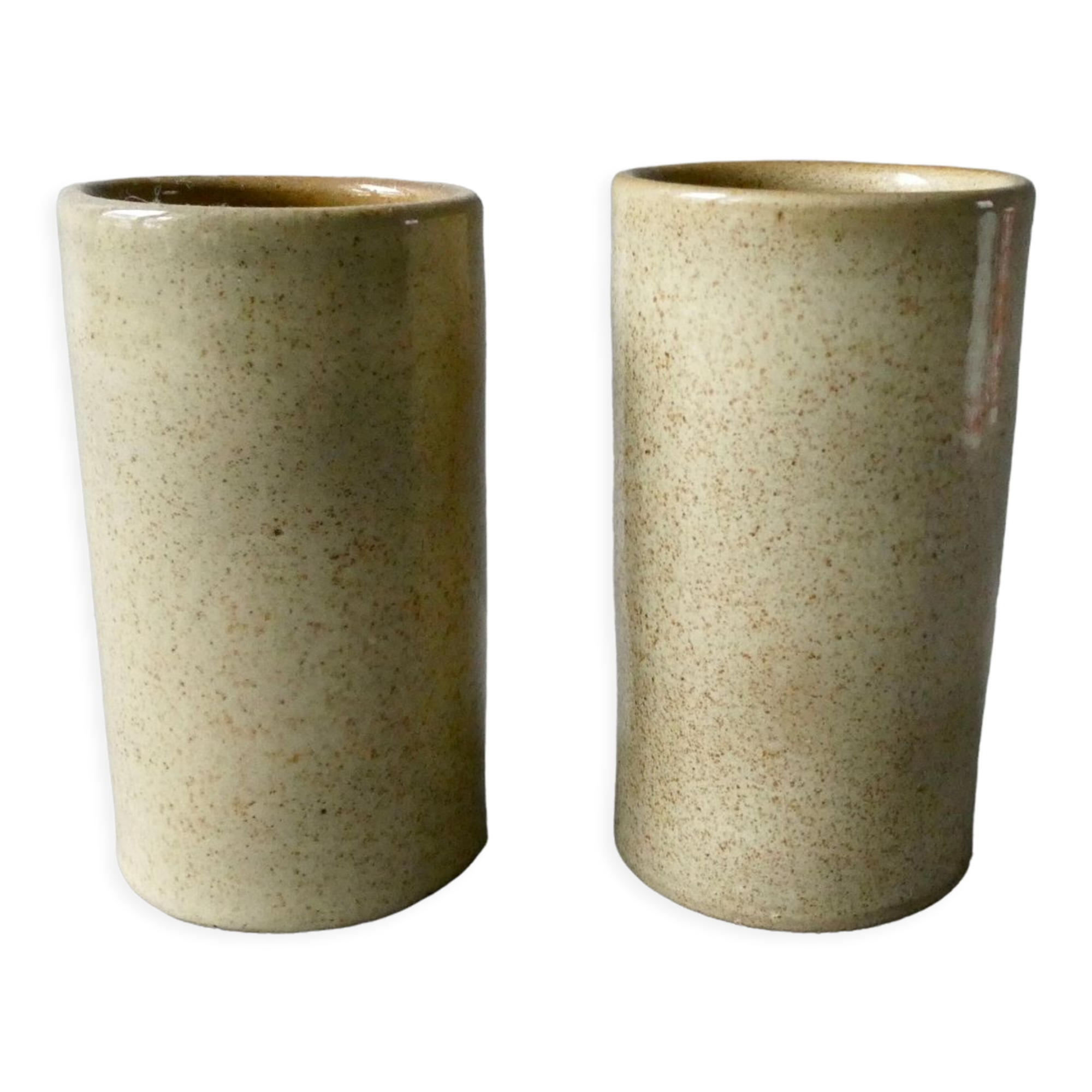 2 verres gobelets en grès émaillé Jean Dubost à Noron