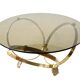 Knut Hesterberg round coffee table in brass with smoked glass