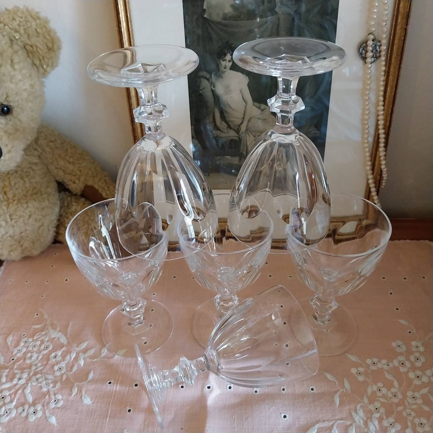 Arques Durand crystal stemmed glasses, Rambouillet model