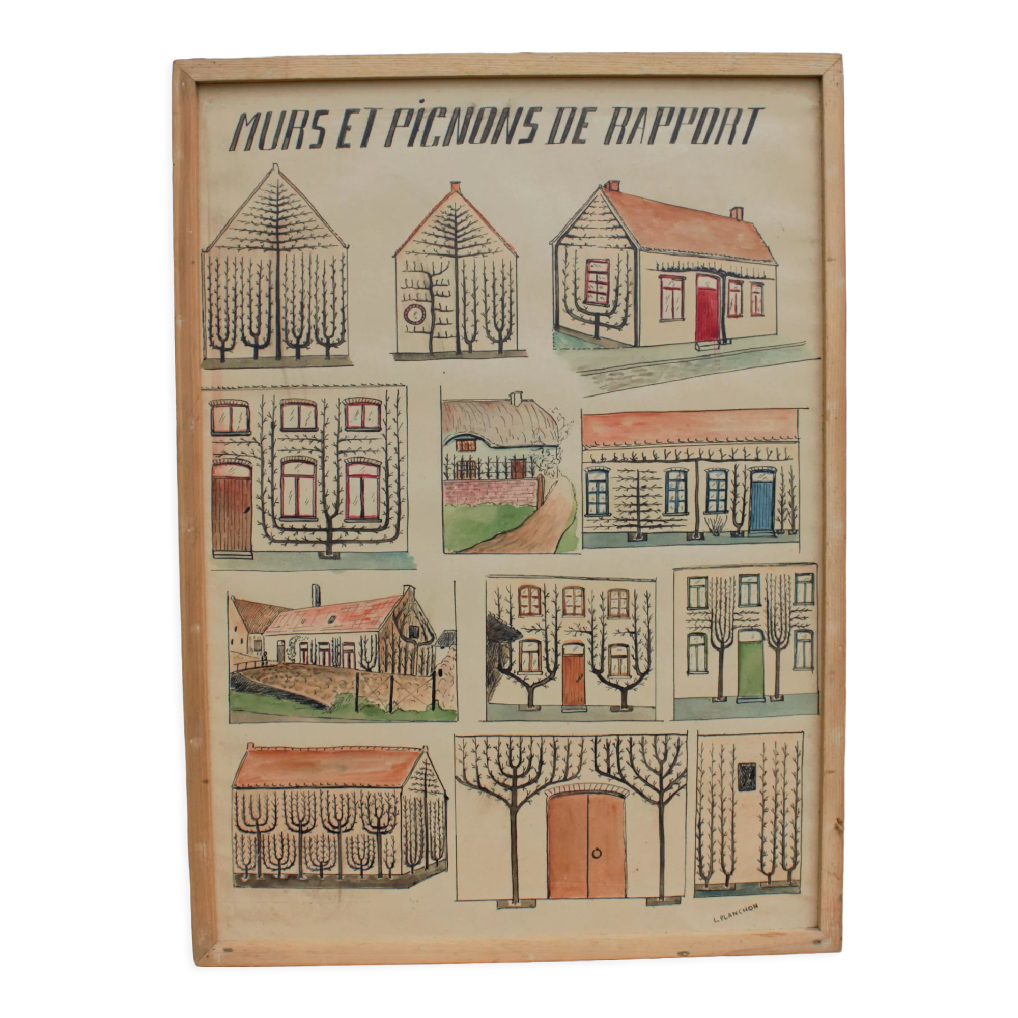 Antique painting of walls and picnons of report handmade garden