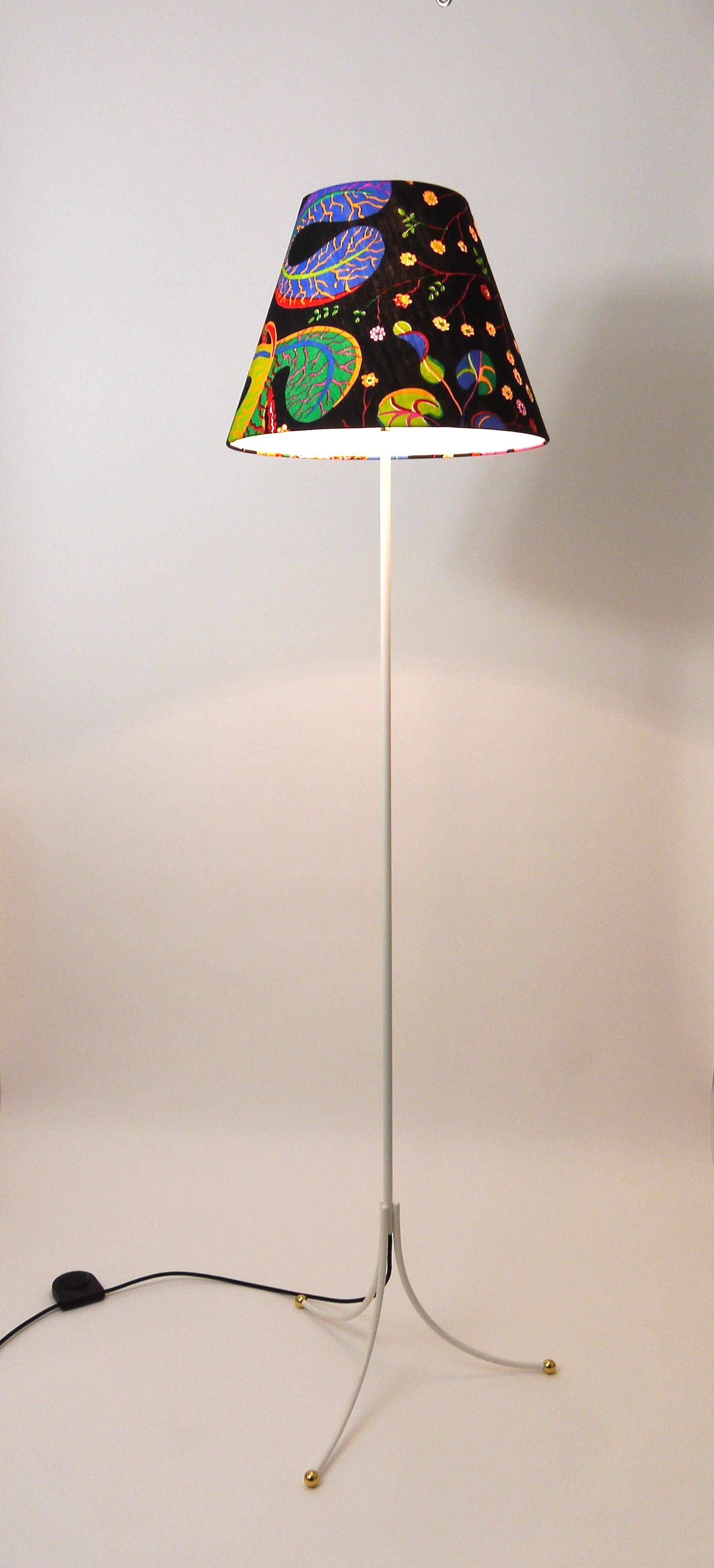 Josef Frank x J.T. Kalmar (House & Garden) Tripod floor lamp in white brass #2057