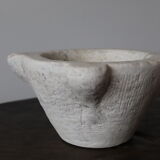Antique white marble mortar
